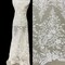 1 Yard Beaded Lace Fabric Elegant Hand-Embroidered Design with Pearls & Sequins on Polyester Net Mesh 52" Wide